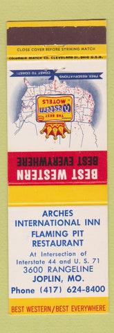 Matchbook Cover - Arches International Inn Flaming Pit Joplin MO