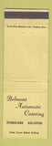 Matchbook Cover - Belmont Automatic Catering Etobicoke ON WEAR