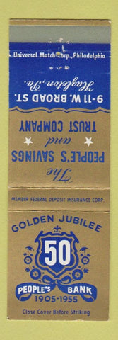 Matchbook Cover - People's Bank Hazleton PA 1955