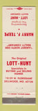 Matchbook Cover - Lott Hutt Harry Teepe Real Estate Dellwood MO