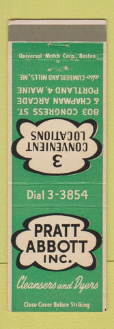 Matchbook Cover - Pratt Abbott Cleansers Dyers Portland ME