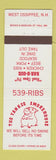 Matchbook Cover - Yankee Smokehouse BBQ West Ossippee NH