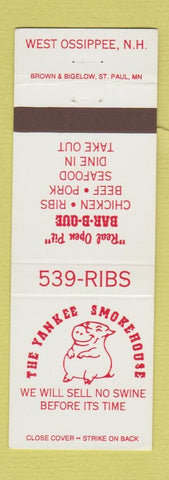 Matchbook Cover - Yankee Smokehouse BBQ West Ossippee NH