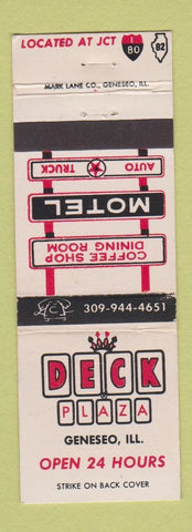 Matchbook Cover - Deck Plaza Motel Truck Stop Texaco? Geneseo IL