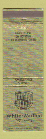 Matchbook Cover - White Mullen Mortuary Fuenral Home Ferguson MO WEAR