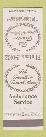 Matchbook Cover - Fendler Funeral Home St Louis MO