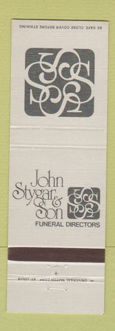Matchbook Cover - John Stygar Son Funeral Home St Louis MO