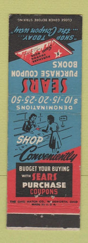 Matchbook Cover - Sears Stores Coupon Books Johnson's Pipe Tobacco