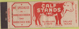 Matchbook Cover - Calf Stands Inc Dallas TX BBQ WEAR