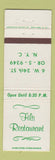 Matchbook Cover - Fils Restaurant New York City WEAR