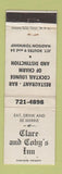 Matchbook Cover - Clare and Coby's Inn Madison Township NJ? WEAR
