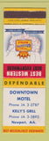 Matchbook Cover - Downtown Motel Newport AR Best Western WEAR