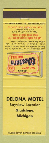 Matchbook Cover - Best Western Delona Motel Gladstone MI