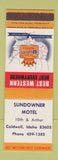 Matchbook Cover - Best Western Sundowner Motel Caldwell ID