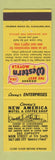 Matchbook Cover - Best Western Covey's New America Motel Salt Lake City UT