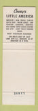 Matchbook Cover - Best Western Covey's New America Motel Salt Lake City UT