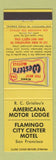 Matchbook Cover - Best Western Americana Lodge Flamingo Motel San Francisco CA