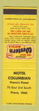 Matchbook Cover - Motel Columbian Best Western Provo UT