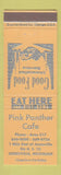 Matchbook Cover - Pink Panther Cafe Jonesville MI