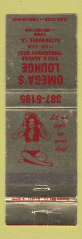 Matchbook Cover - Omega's Lounge Baton Rouge LA girlie