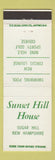 Matchbook Cover - Sunset Hill House Sugar Hill NH DD Bean