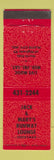 Matchbook Cover - Jack & Mary's Runway Lounge Platte City MO