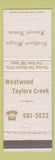 Matchbook Cover - Neidhard Minges Funeral Home Westwood Taylors Creek OH
