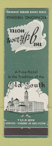 Matchbook Cover - Jefferson Hotel Richmond VA