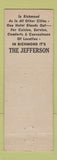 Matchbook Cover - Jefferson Hotel Richmond VA