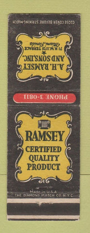 Matchbook Cover - AD Ramsey and Sons Miami FL sliding doors