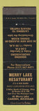 Matchbook Cover - Merry Lake Restaurant Camden MI