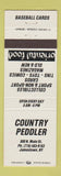 Matchbook Cover - Country Peddlar Jamestown NY sports cards toys comics