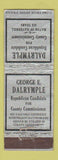 Matchbook Cover - George Dalrymple County Commissioner Election WORN