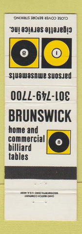 Matchbook Cover - Brunswick Billiards Parsons Vending