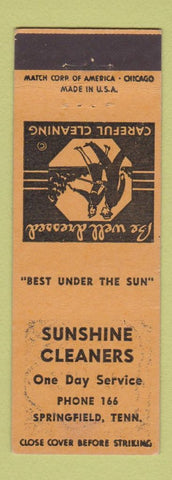 Matchbook Cover - Sunshine Cleaners Springfield TN low phone #