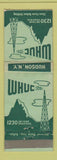 Matchbook Cover - WHUC Radio Hudson NY WEAR