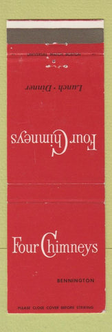 Matchbook Cover - Four Chimneys Restaurant Bennington VT