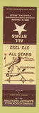 Matchbook Cover - All Stars Pontiac MI restaurant