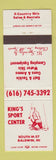 Matchbook Cover - King's Sport Center Baldwin MI fishing bait tackle skiing
