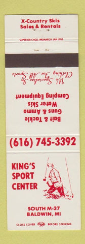 Matchbook Cover - King's Sport Center Baldwin MI fishing bait tackle skiing