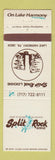 Matchbook Cover - Split Rock Lodge Lake Harmony PA