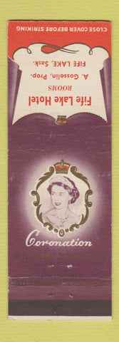 Matchbook Cover - Queen Elizabeth Coronation Fife Lake SK Hotel