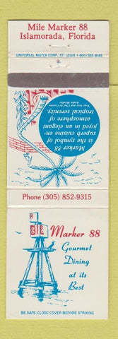 Matchbook Cover - Market 88 Restaurant Islamorada FL