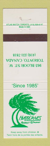 Matchbook Cover - Hurricanes Restaurant Toronto ON