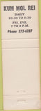 Matchbook Cover - Hess Lettering West Reading PA bowling shirts