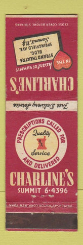 Matchbook Cover - Charline's Drug Store Summit NJ