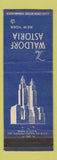 Matchbook Cover - Hotel Waldorf Astoria New York City