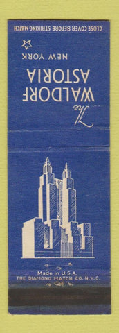 Matchbook Cover - Hotel Waldorf Astoria New York City