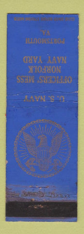 Matchbook Cover - Officers' Mess Norfolk Navy Yard Portsmouth NH WORN