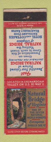 Matchbook Cover - Natural Bridge VA Tourism WEAR